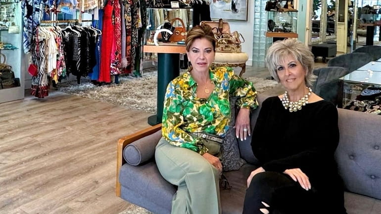Maria Polsinelli and Roberta Phillips at Bocutique, a vintage clothing...