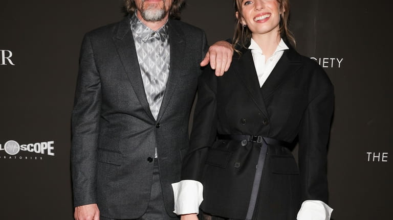 Ethan Hawke, left, and Maya Hawke attend the premiere of...