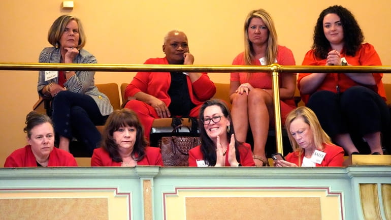 A group of Republican women from throughout the state watch...