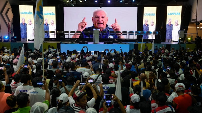 Former President Ricardo Martinelli sends a video message from inside...