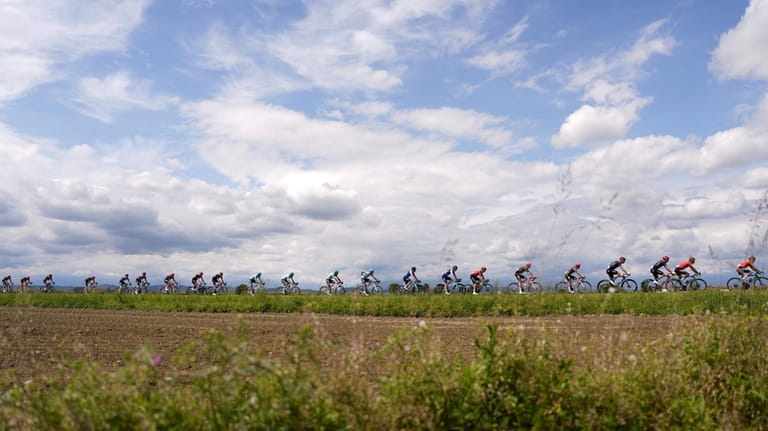 The pack rides during stage 2 of the Giro d'Italia...