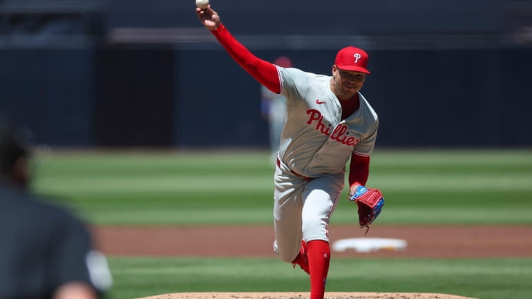 Philadelphia Phillies starting pitcher Taijuan Walker throws a pitch during...