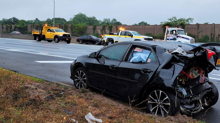 A crash on the westbound Long Island Expressway between exits 64 and...