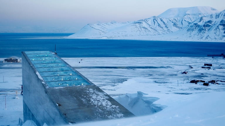 The Svalbard Global Seed Vault near Longyearbyen in Svalbard, Norway,...