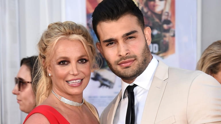 Britney Spears and Sam Asghari appear at the Los Angeles...