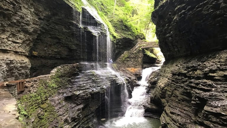 Along the Gorge Trail at Watkins Glen State Park in...