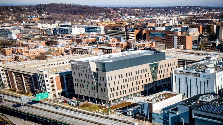 File - This photo shows Upstate University Hospital campus highlighting...