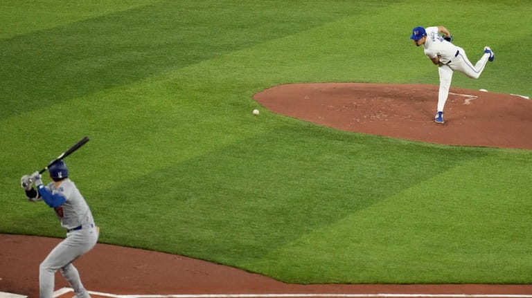 Toronto Blue Jays pitcher Yusei Kikuchi (16) throws during a...