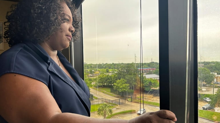 Louisiana Democratic state Rep. Delisha Boyd looks out the window...