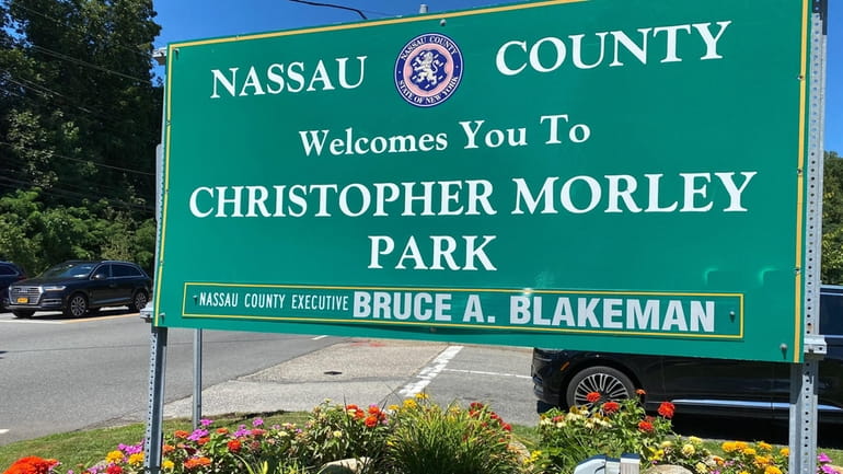 County Executive Bruce Blakeman's name appears on signs around Nassau, including...