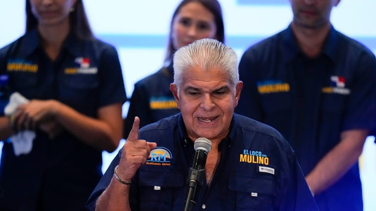 Presidential candidate Jose Raul Mulino, of the Achieving Goals party,...