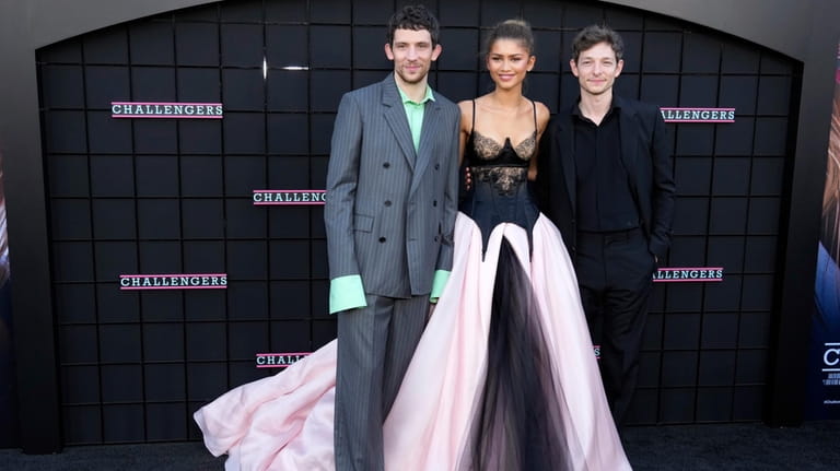From left, Josh O'Connor, Zendaya and Mike Faist, cast members...