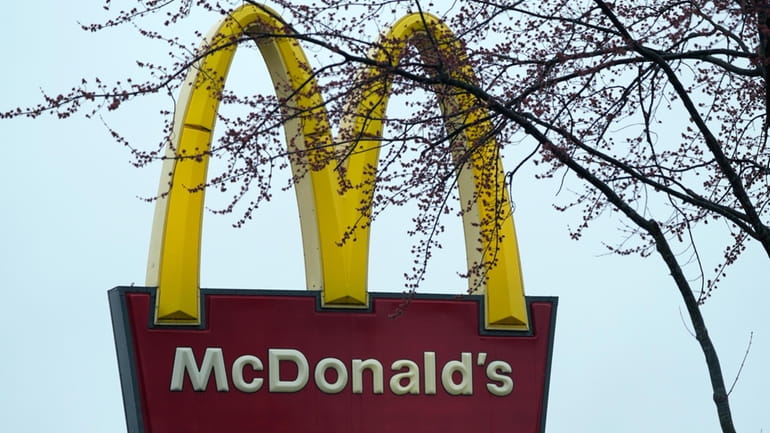 McDonald's sign is seen in Wheeling, Ill., Thursday, March 14,...