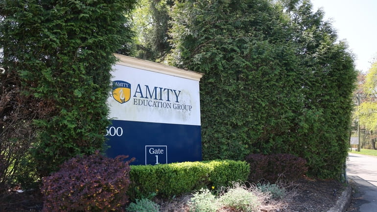 Amity University sign in Oakdale is pictured on Monday.