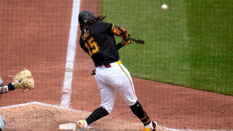 Pittsburgh Pirates' Oneil Cruz hits a two-run home run off...