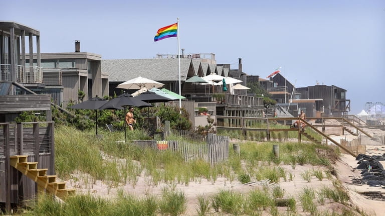 Houses line the beach at The Fire Island Pines. 
