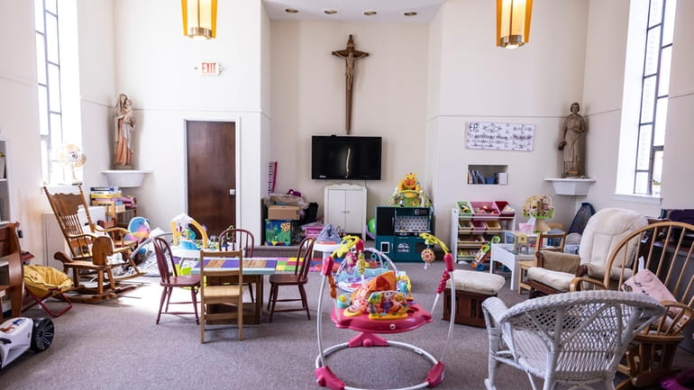 A playroom at Mommas House, a nonprofit that houses and...