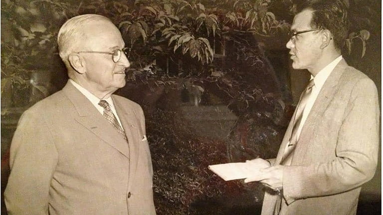 Anthony Insolia, right, interviews Harry Truman sometime in the early 1950s.