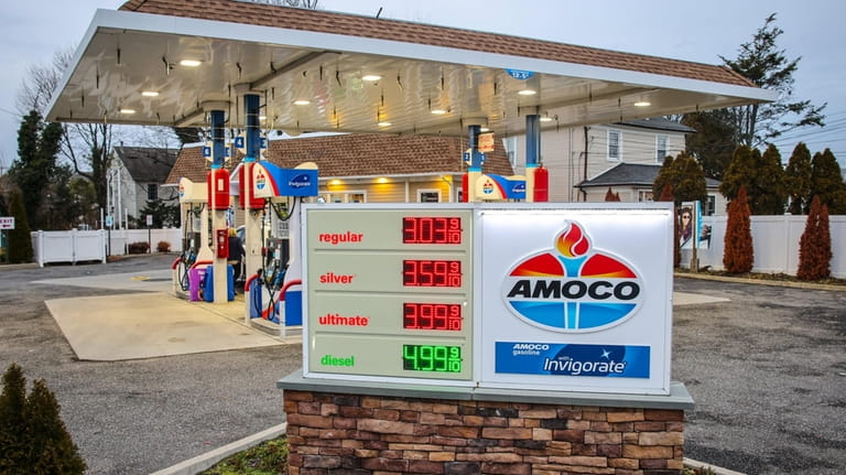 Gas prices at the Amoco station at 511 Fulton St....