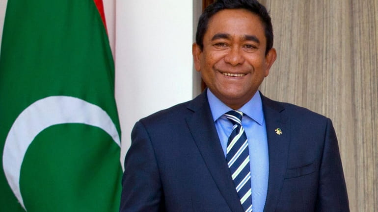 Then Maldives President Abdulla Yameen arrives for a delegation level...