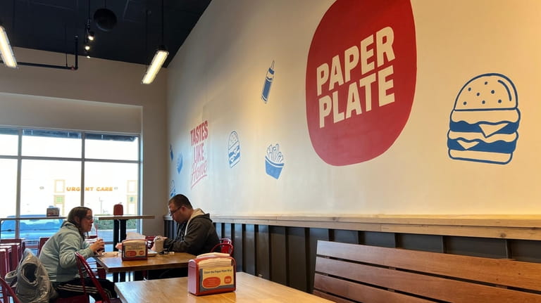 Inside Paper Plate, a burger and chicken spot in Deer...