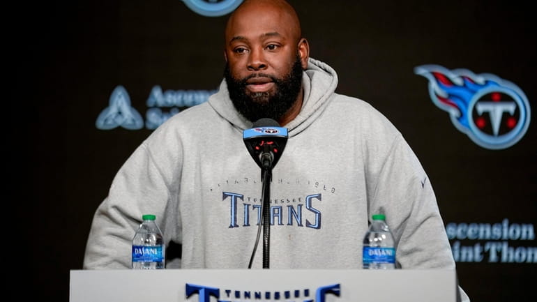 Tennessee Titans general manager Ran Carthon responds to questions from...