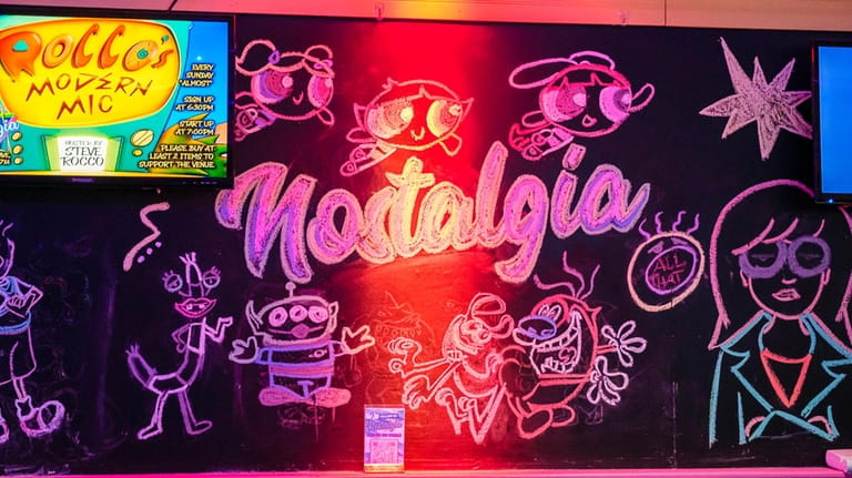The '90s-themed decor at Nostalgia Bar on North Wantagh Avenue...