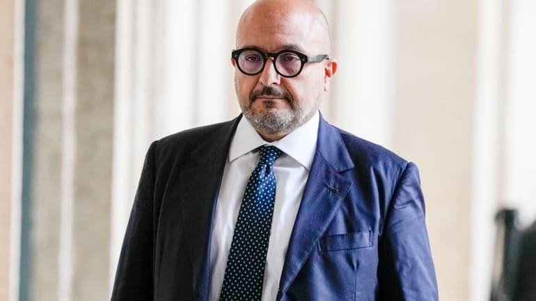Culture Minister Gennaro Sangiuliano arrives at Quirinal presidential palace to...