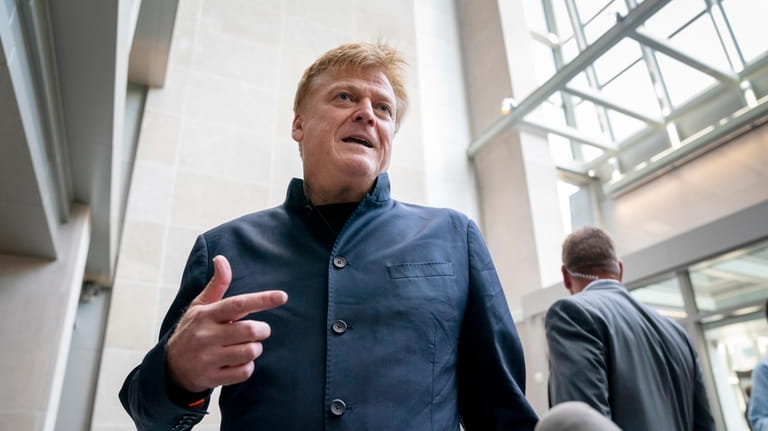 Patrick Byrne, the former chief executive of Overstock.com arrives at...