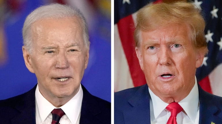 President Joe Biden, left, and former President Donald Trump. Biden's...