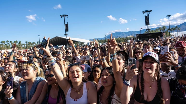 Festivalgoers attend the first weekend of the Coachella Valley Music...