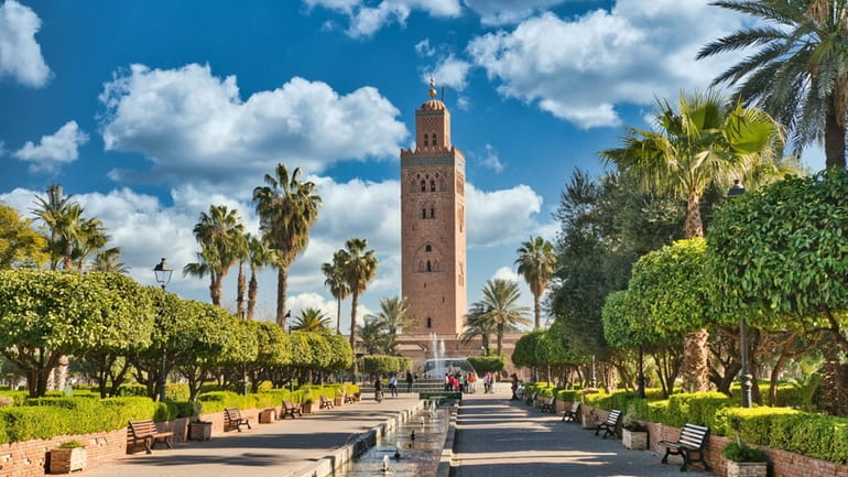 A view of the ancient city of Marrakesh, an imperial...