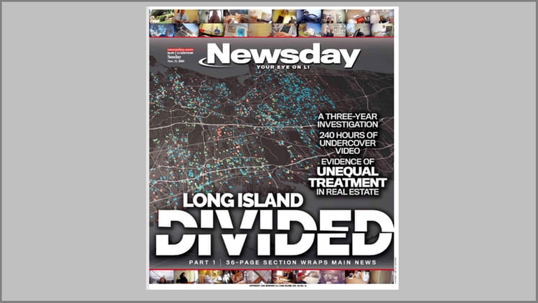 Newsday's Long Island Divided investigation cover from Nov.  18, 2019.
