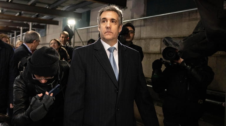 Michael Cohen, former attorney to Donald Trump, leaves the District...