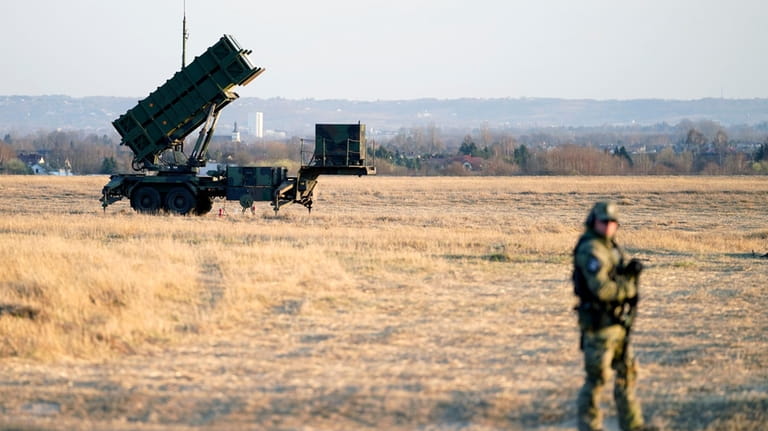 Patriot missles are seen at the Rzeszow-Jasionka Airport, Friday, March...