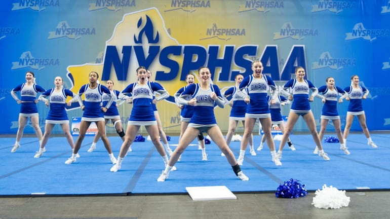 Division competes in the NYSPHSAA cheerleading championship at Visions Veterans...