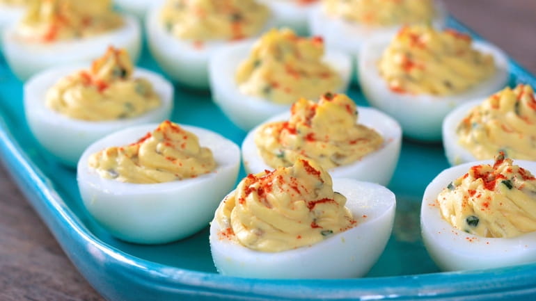 Classic deviled eggs made easy with this easy-peel tip. (March...