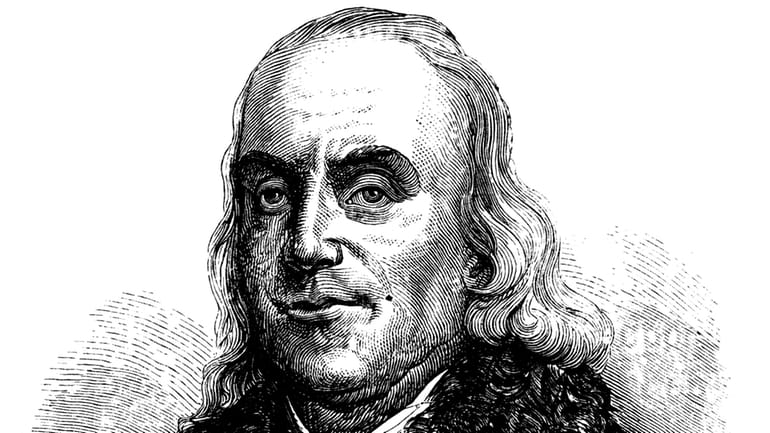 An 1870 engraving of Benjamin Franklin