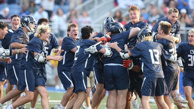 Cold Spring Harbor celebrates its win during New York State...