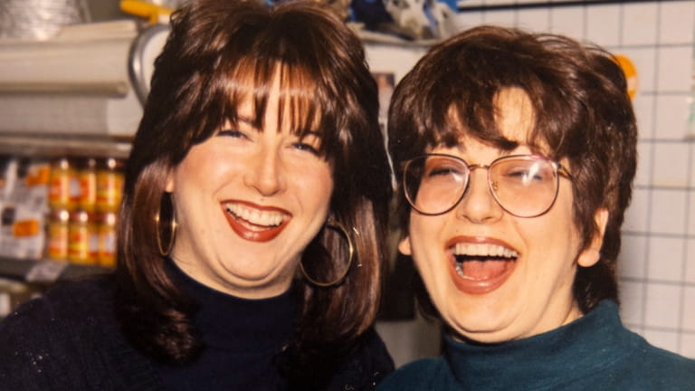 Emily Jacobson with her sister, Julie.