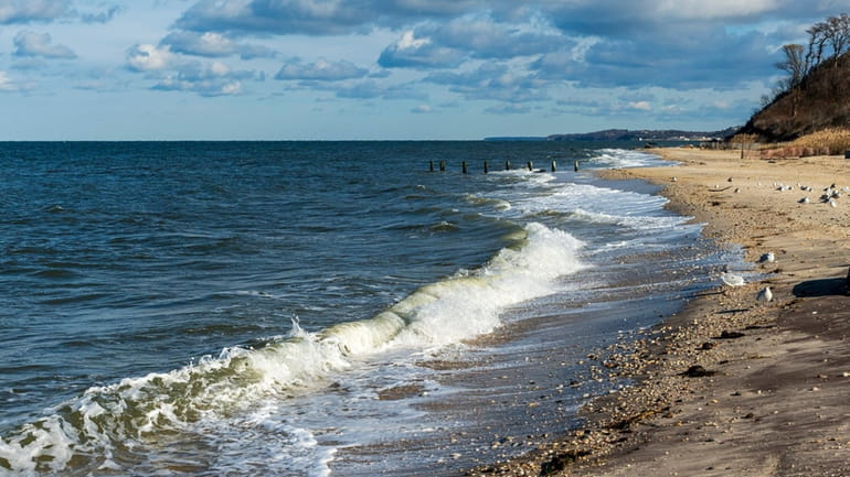 Iron Pier Beach on Long Island Sound in Riverhead Town, on Wednesday.