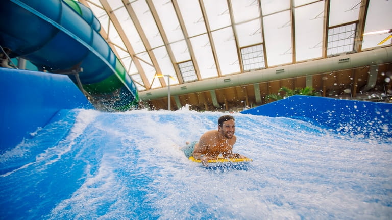 A guest at the Kartrite Resort and Indoor Waterpark in...