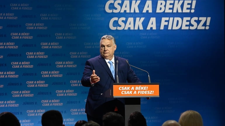 Hungarian Prime Minister and Chairman of Fidesz party Viktor Orban...