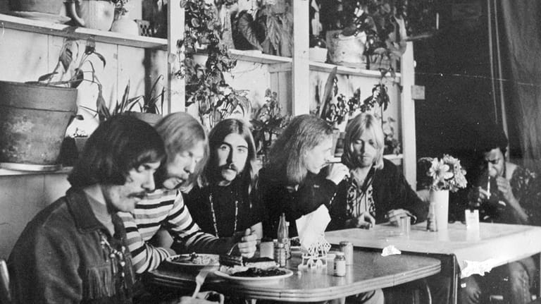 This undated photo shows members of the Allman Brothers Band,...