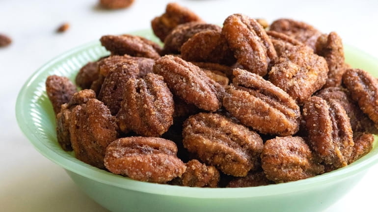 Spiced nuts make a great holiday gift or addition to festive...