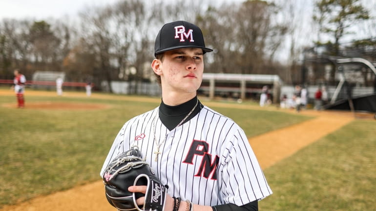 Josh Knoth of Patchogue-Medford High School baseball on the High...