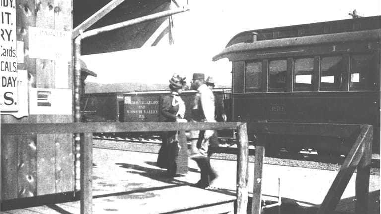 Long Island Rail Road train depot in Montauk in 1898.