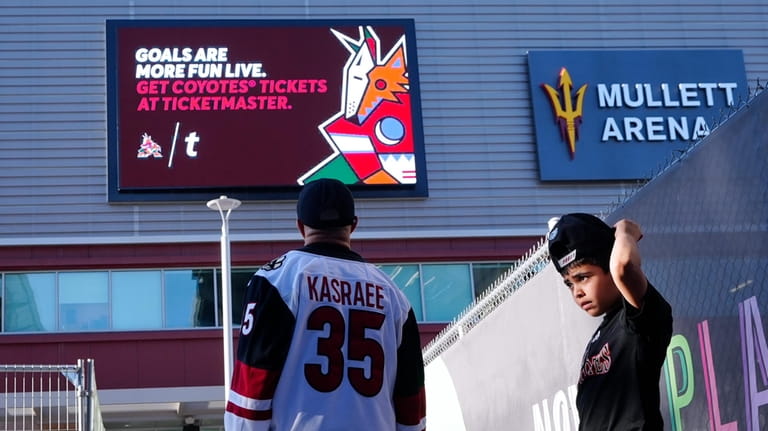 Arizona Coyotes fans start to gather for the franchise's final...