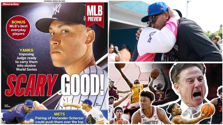 Newsday's 2023 MLB preview (left), a feature on Mets closer...