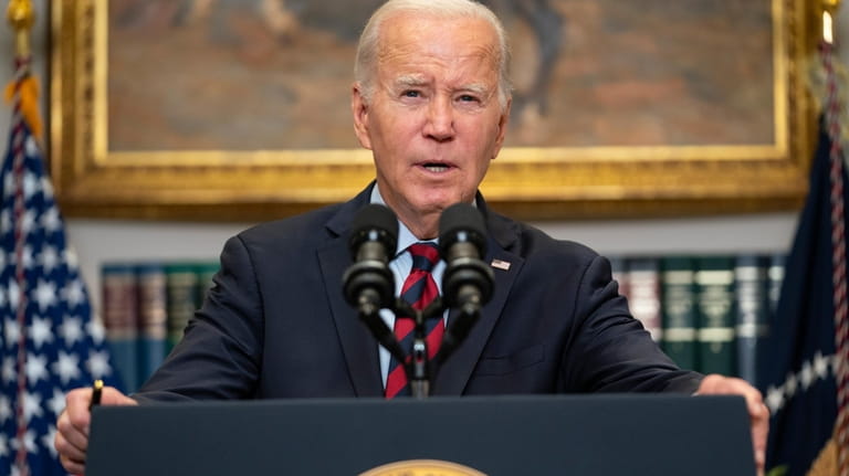 President Joe Biden speaks on student loan debt forgiveness at...